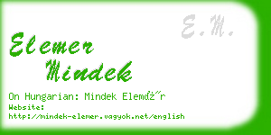 elemer mindek business card